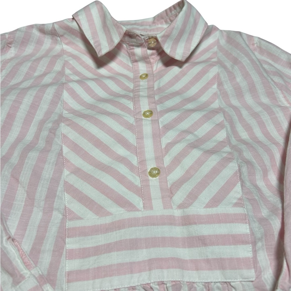 Vineyard Vines Women S Pink White Stripe Popover Tunic Blouse Preppy Coastal Top - Picture 4 of 7
